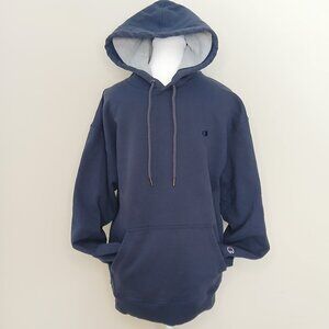 Champion Men's Hoodie Dark Blue Size Large